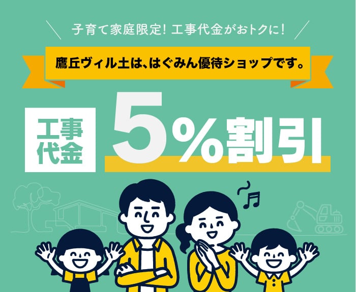 工事代金５％割引